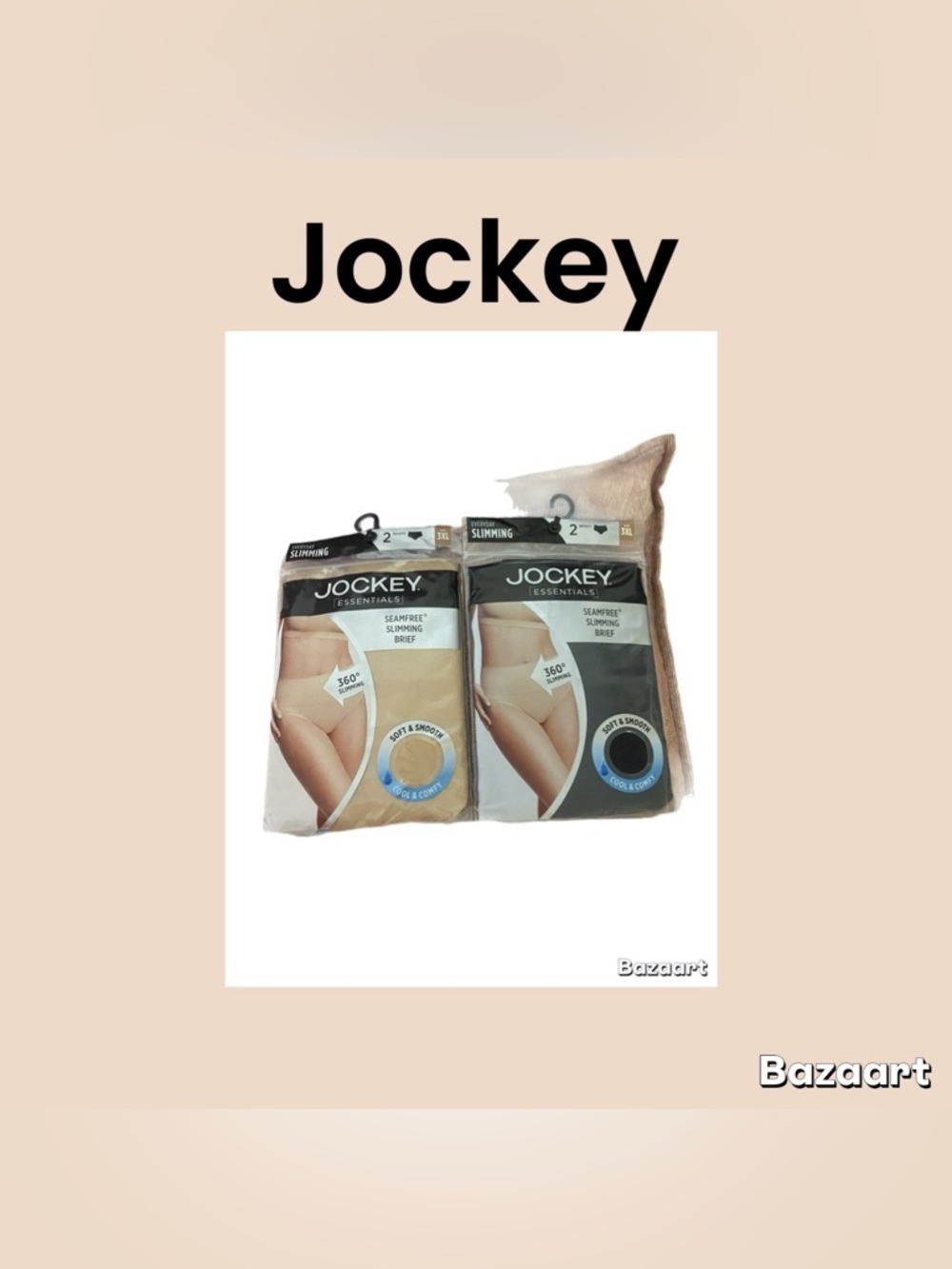 Jockey Women’s Seamfree 360* Slimming Briefs 2 Packs Size 3XL NWT